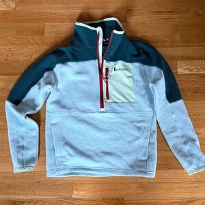 Cotopaxi Mens Teal and Green Half Zip-Up Sweater